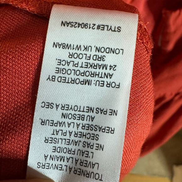 Anthropologie Currect Air Square-Neck Puff-Sleeved Midi Dress Linen Blend Sz XS - Picture 15 of 15